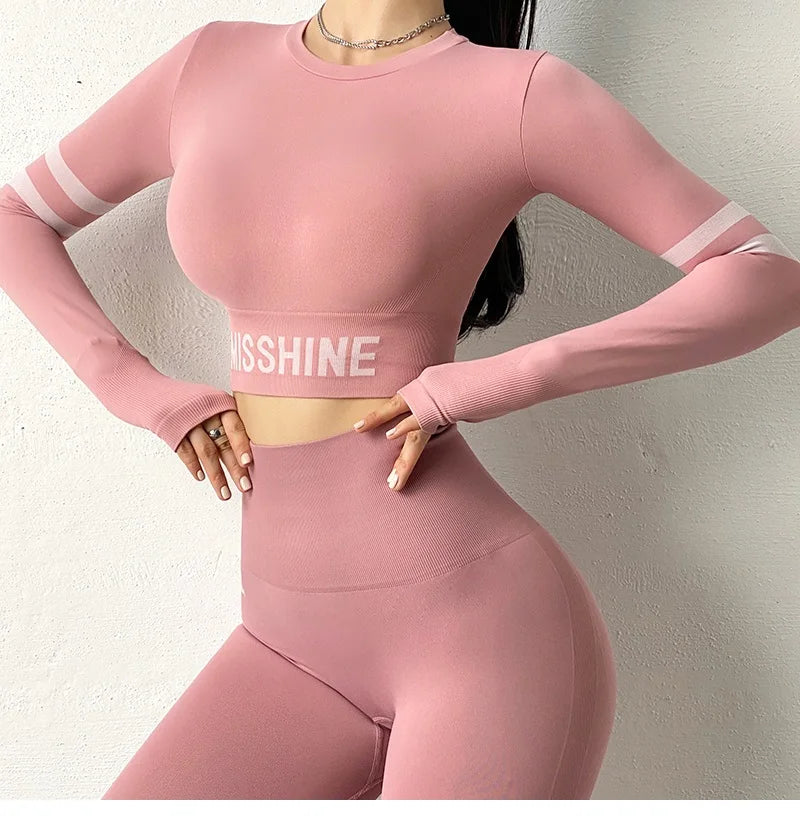 Gym Tank Crop Top Running Long Sleeve Blouse