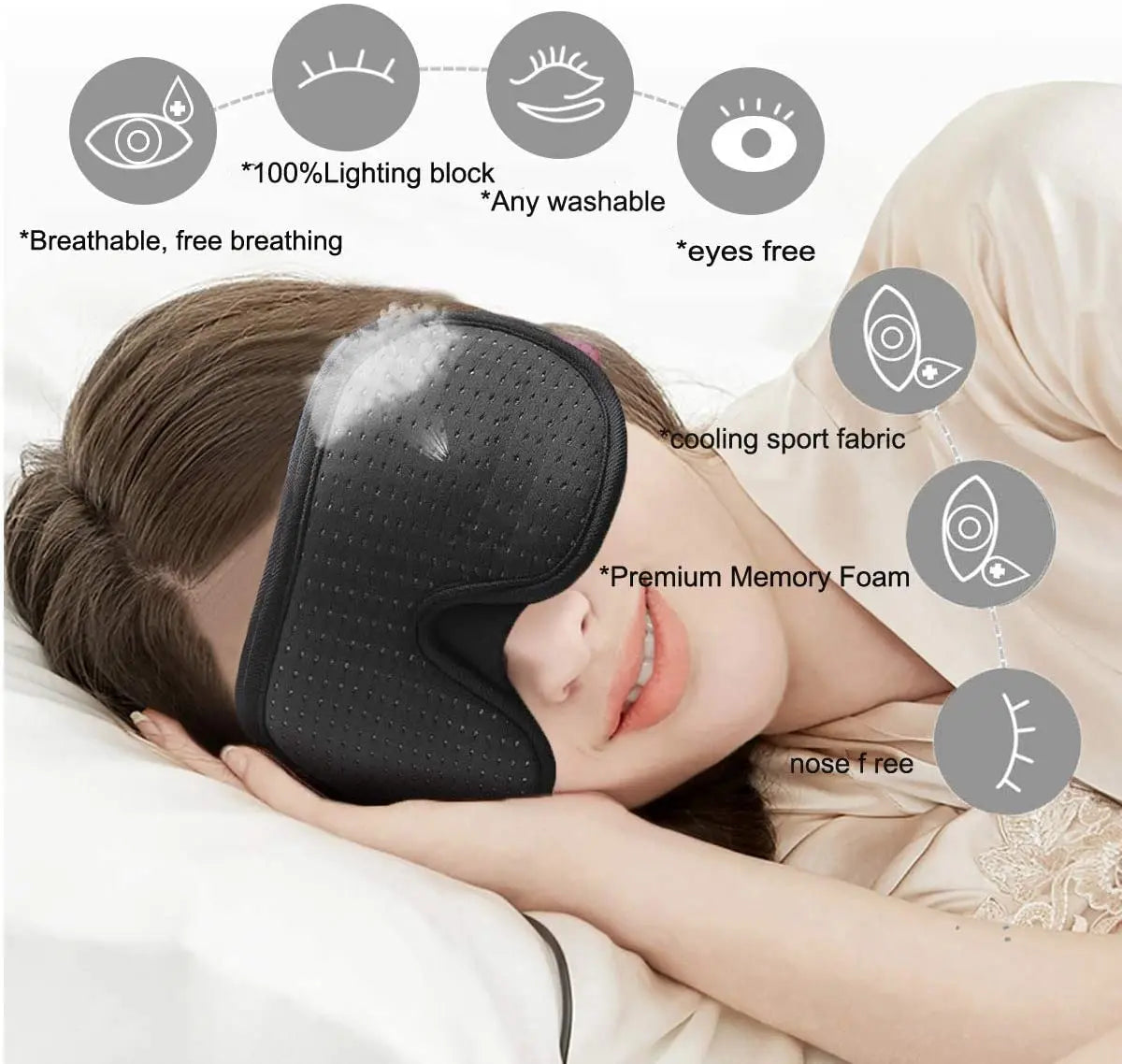 3D Mask for Sleep Eye Mask Lights Blockout