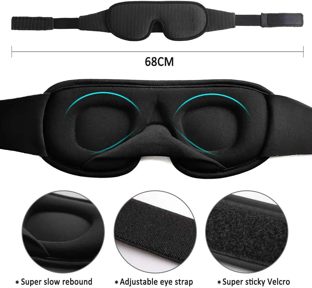 3D Mask for Sleep Eye Mask Lights Blockout