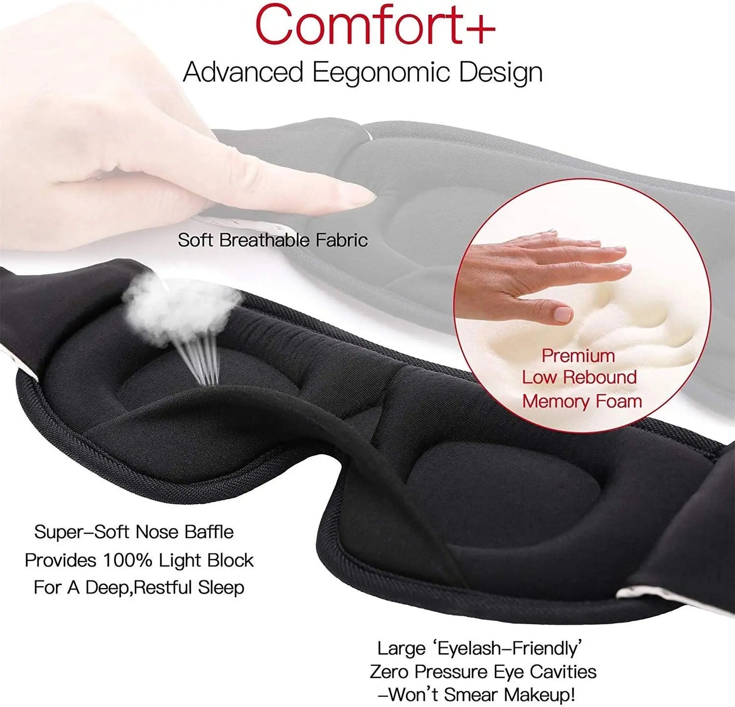 3D Mask for Sleep Eye Mask Lights Blockout