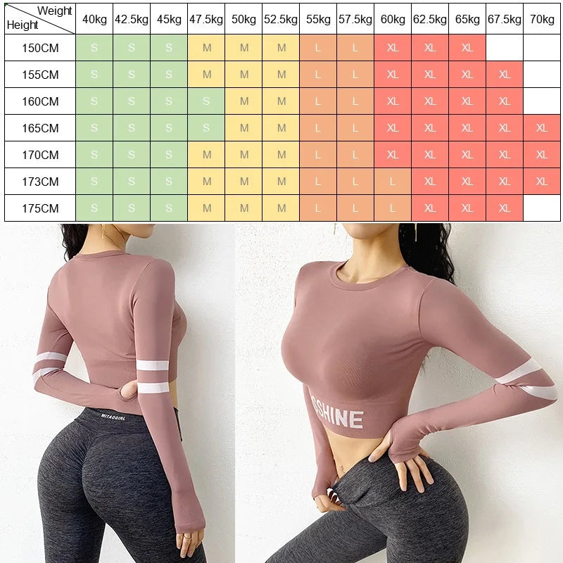 Gym Tank Crop Top Running Long Sleeve Blouse