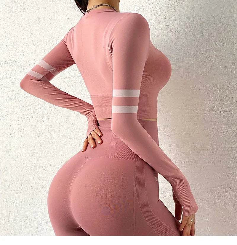 Gym Tank Crop Top Running Long Sleeve Blouse