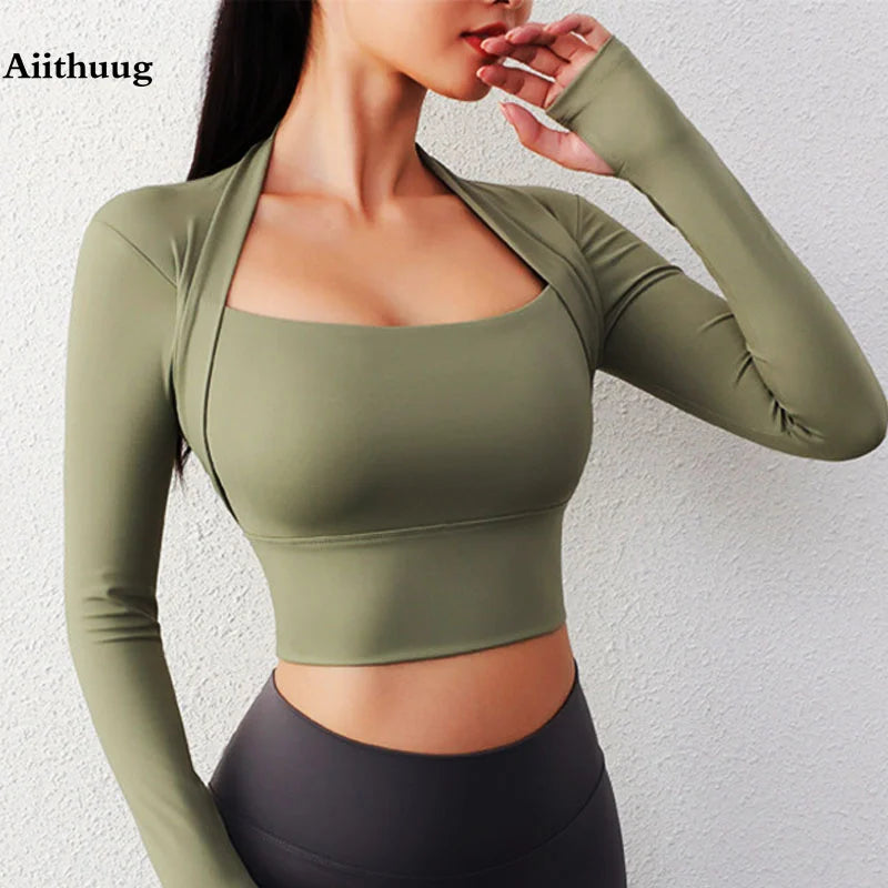 Women's Crop Tops Low Cut Shirts Gym Shirt
