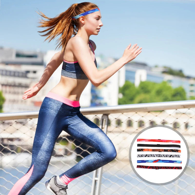 6PCS Candy Color Women Men Yoga Hair Bands