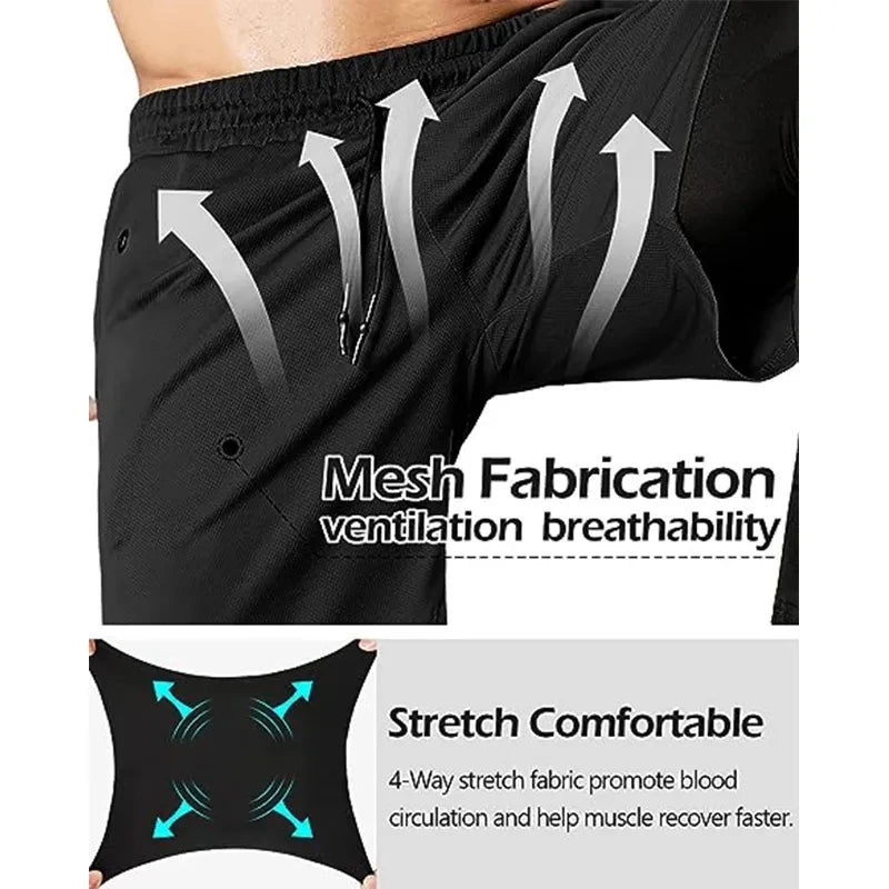 Compression Running Pants Men Double-deck 2 in 1