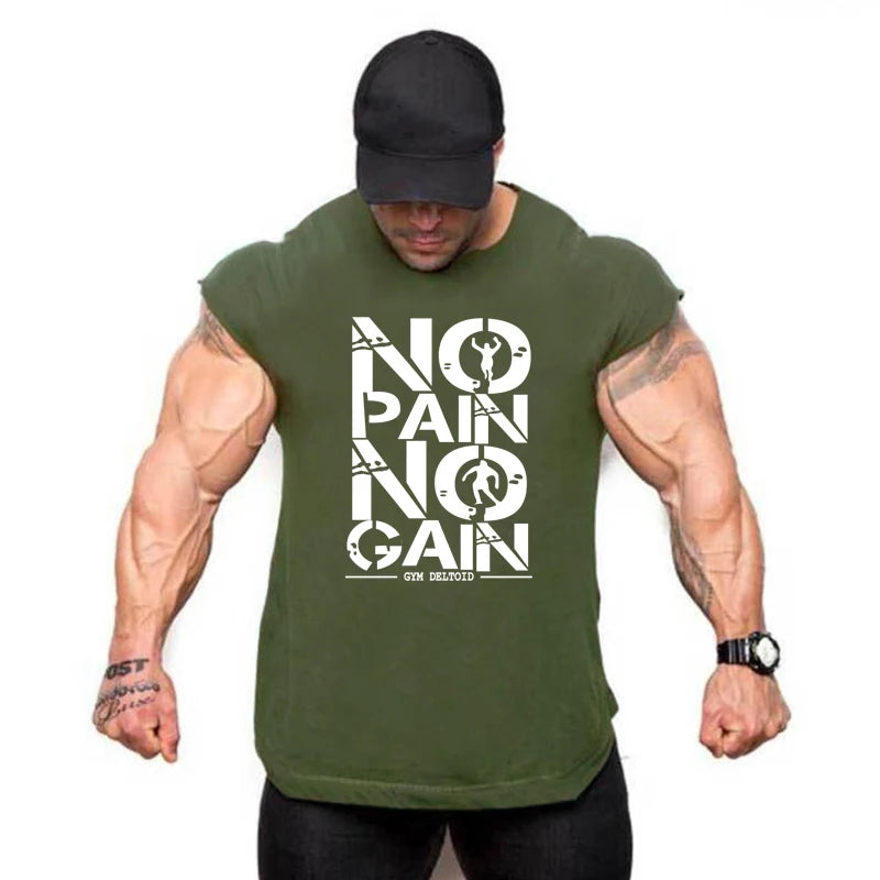 Men's Bodybuilding Hooded Tank Top Cotton Sleeveless
