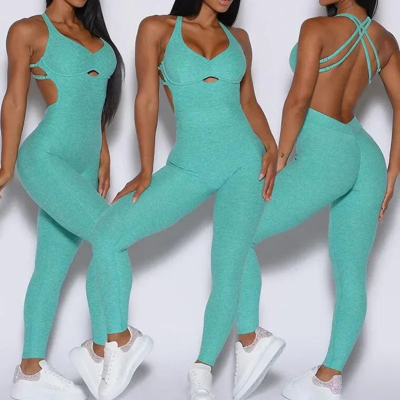 Women's Sporty Jumpsuit Gym Set