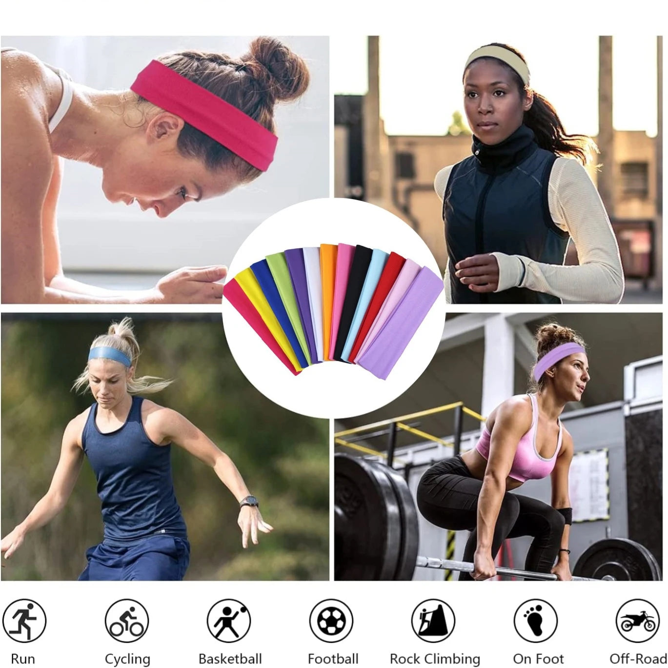 Women Yoga Elastic Turban Hair Band