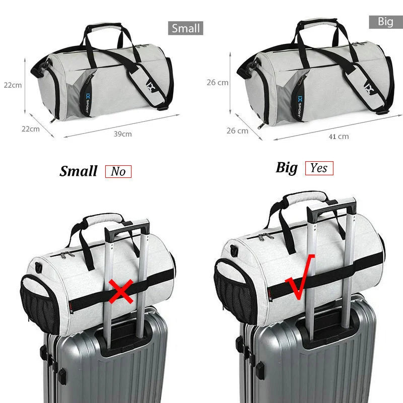 Men Dry Wet Separation Gym Bags For Outdoor Travel