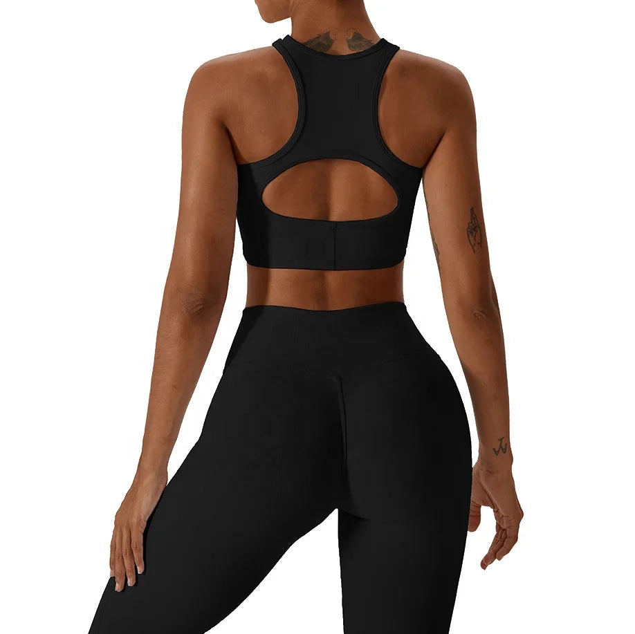 Solid Color Gym Fitness Yoga Set