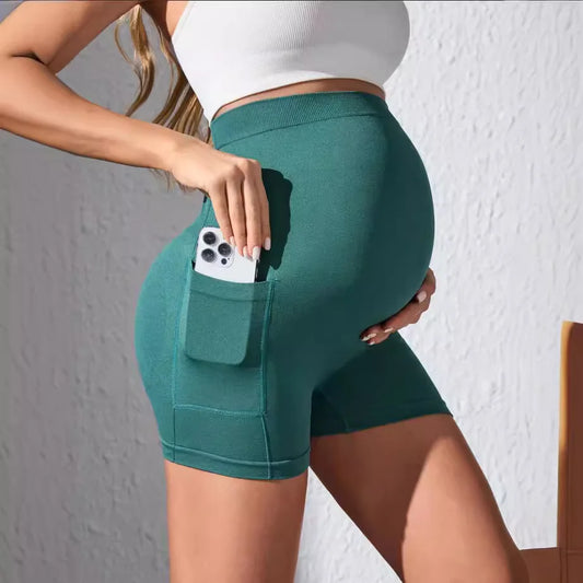 Pregnant Women's Gym Shorts with Pockets