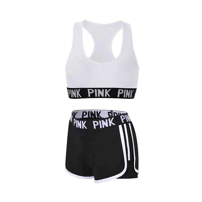 2 PC Set  Bra+Hip Lifting Sports Shorts Workout Set