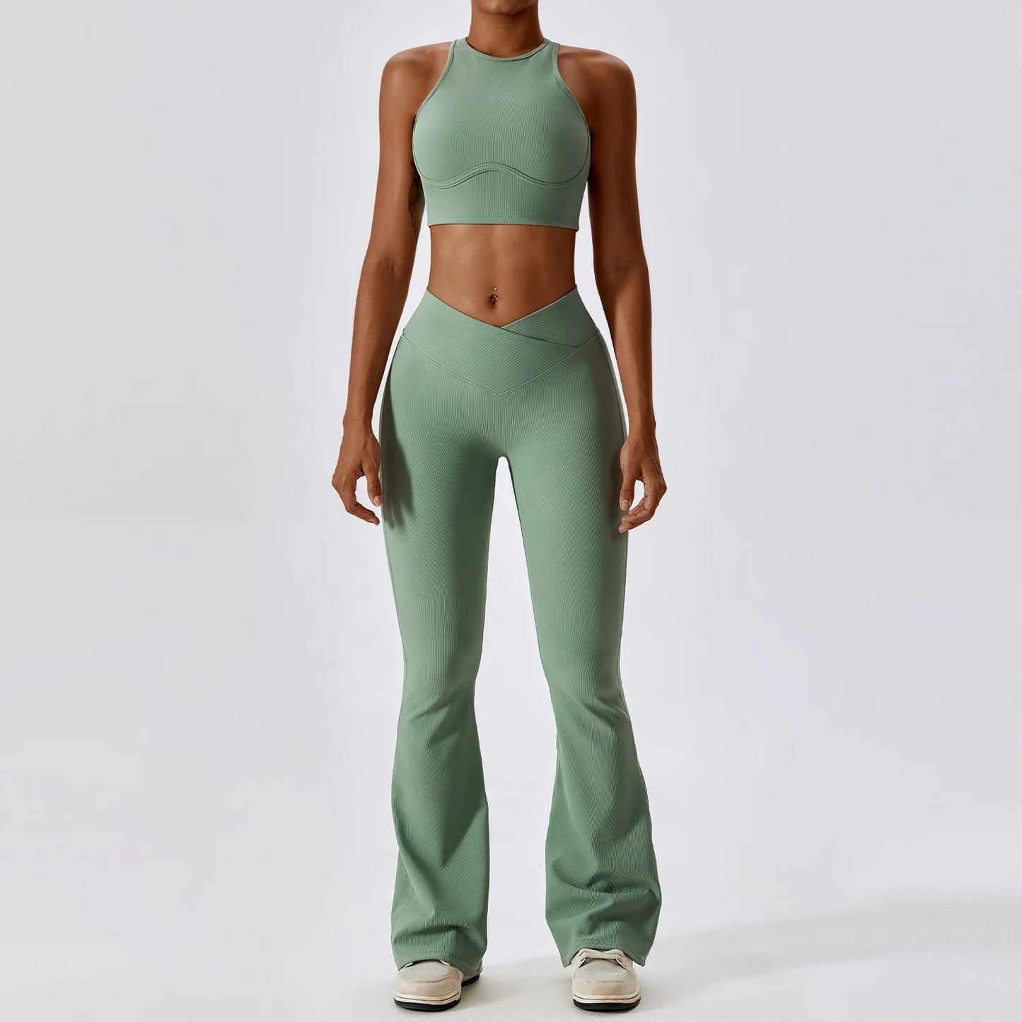 Solid Color Gym Fitness Yoga Set