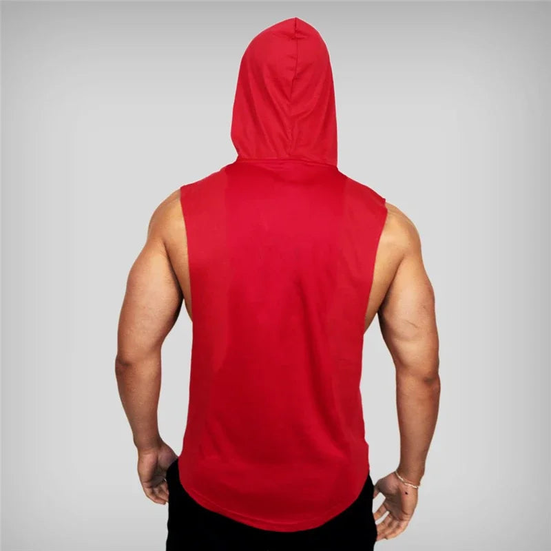 Mens Bodybuilding Hooded Tank Top