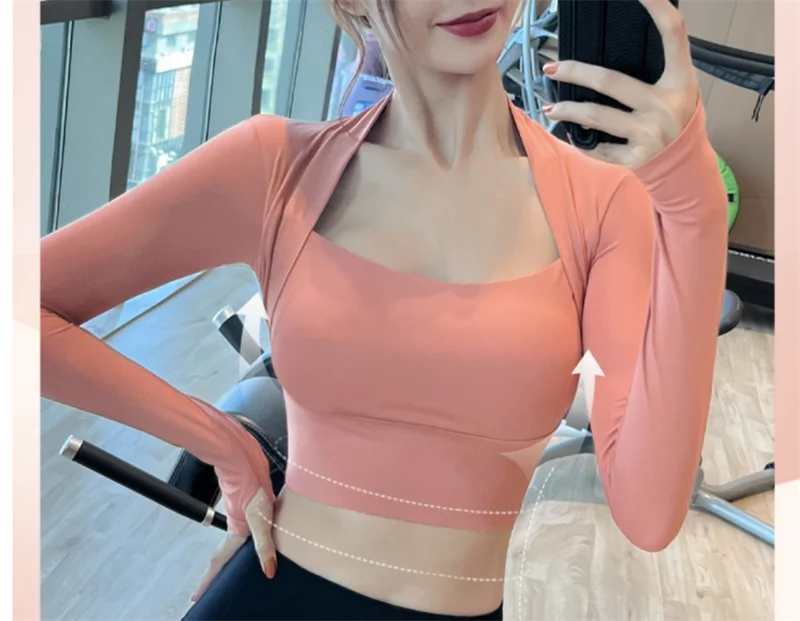Women's Crop Tops Low Cut Shirts Gym Shirt