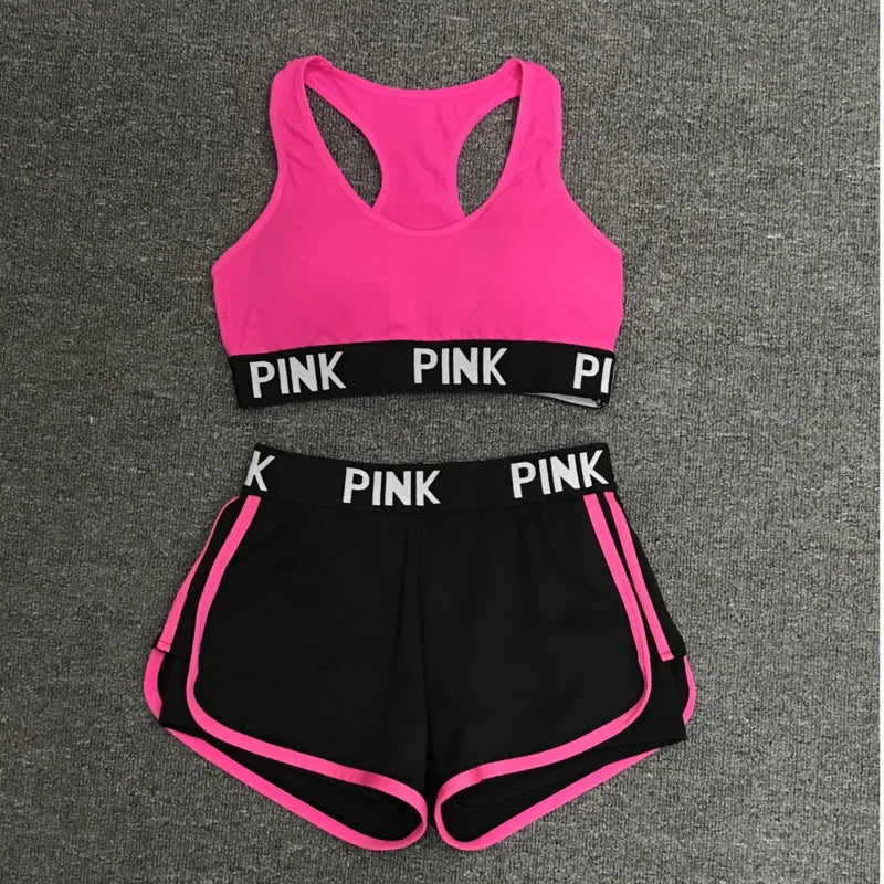 2 PC Set  Bra+Hip Lifting Sports Shorts Workout Set