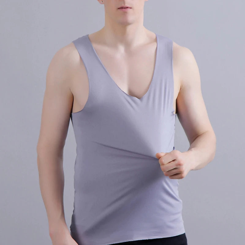 Silk Tank Tops Seamless Mens