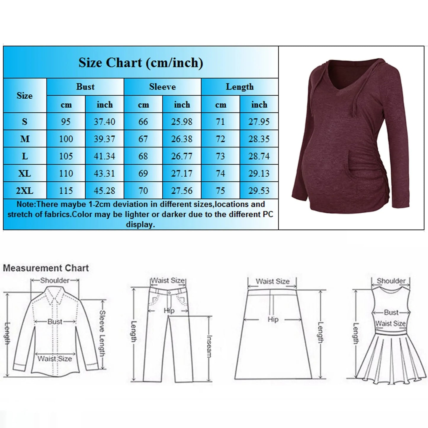 Maternity Hoodie Sweatshirts s With Pocket