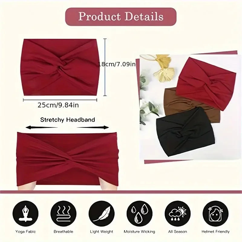 4 Pcs Wide Headbands for Women