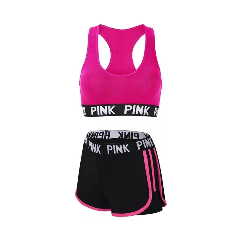 2 PC Set  Bra+Hip Lifting Sports Shorts Workout Set