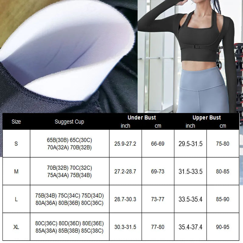 Padded Long Sleeve Women Yoga Shirt